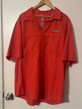 Field & Stream Short-Sleeve Button-Down Shirt - Red/Orange